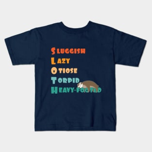 funny sloth definition and meaning Kids T-Shirt